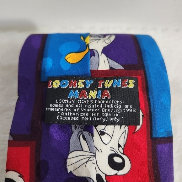 Looney Tunes Mania Warner Bros Vintage 1993 Silk Necktie Tie - Picture 5 of 9